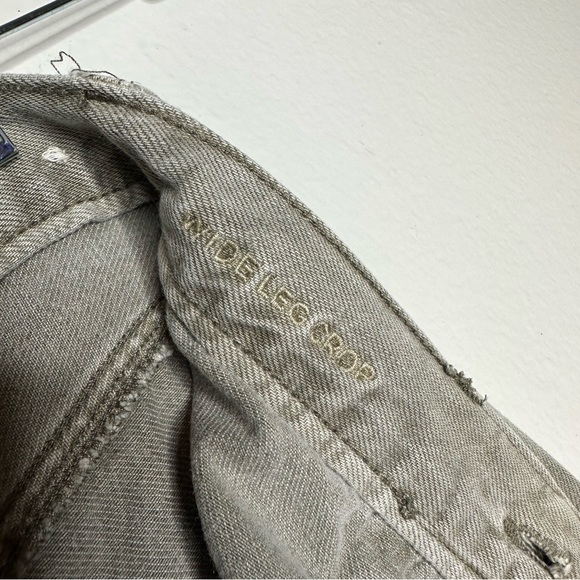 American Eagle Wide Leg Crop Jeans Army Green 00 - Picture 4 of 5